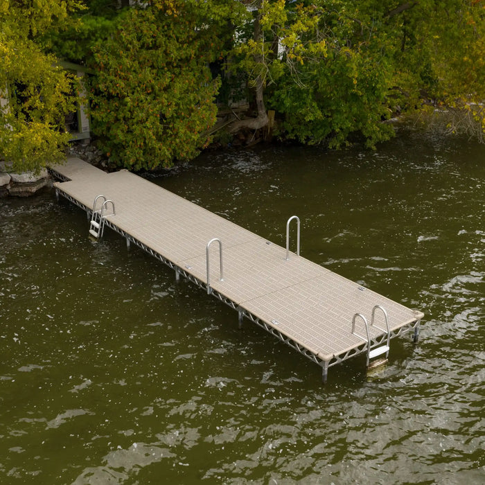 CanadaDocks 8' Wide Stationary Dock w/ 4'-8' Legs - Grey Decking - Aqua Gear Supply