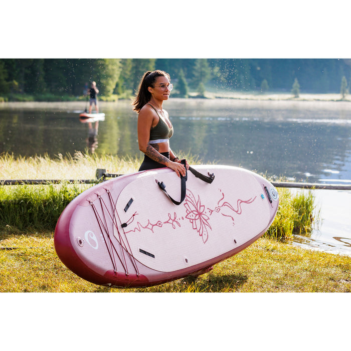 Spinera 10 Ft Inflatable Yoga Paddle Board - The "Suprana" Yoga SUP with Water Resistant Backpack, Paddle, Double Action Pump and Shoulder Carry Leash - Aqua Gear Supply