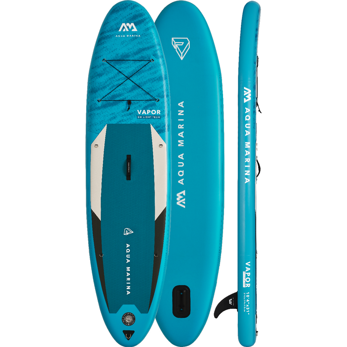 Aqua Marina Stand Up Paddle Board - VAPOR 10'4" - Inflatable SUP Package, including Carry Bag, Paddle, Fin, Pump & Safety Harness - Aqua Gear Supply