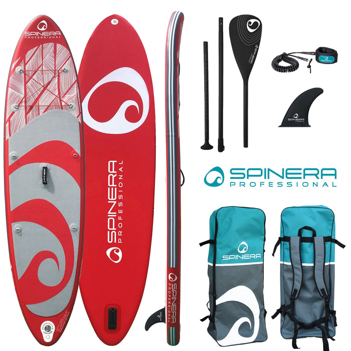 Spinera 10 Ft Inflatable Paddle Board - "Professional Rental" SUP with Stronger Material, Rub Rails, Water Resistant Backpack, Leash and more - Aqua Gear Supply