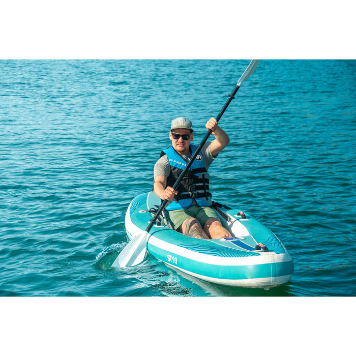Spinera 10 Ft Inflatable Paddle Board Kayak Hybrid - The "SK 10" with Water Resistant Backpack, Kayak Seat and more - Aqua Gear Supply