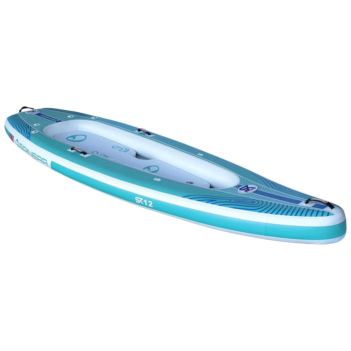 Spinera 12 Ft Paddle Board Kayak Hybrid - The "SK 12" with Heavy Duty Water Resistant Bag, 2 Kayak Seats, 2 Fins and more - Aqua Gear Supply