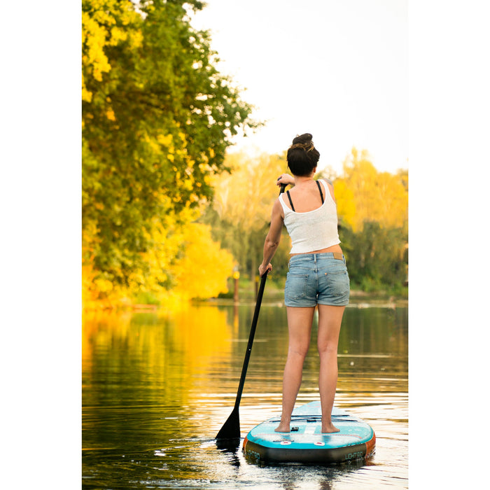 Spinera 9 Ft Inflatable Paddle Board -The "ULT Light SUP" With Water Resistant Backpack, Double Action Performance Pump, Paddle and more - Aqua Gear Supply