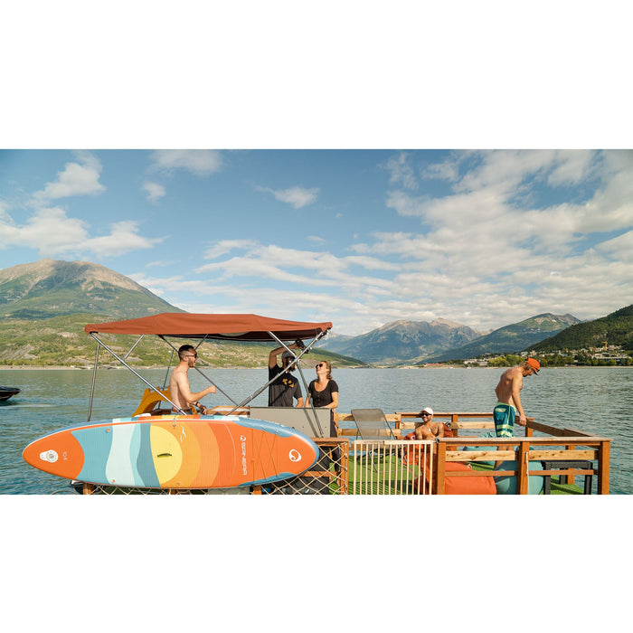 Spinera 12 Ft Inflatable Paddle Board - The "Supventure Sunrise" SUP with Water Resistant Backpack, Performance Paddle, Double-Stroke Pump and more - Aqua Gear Supply