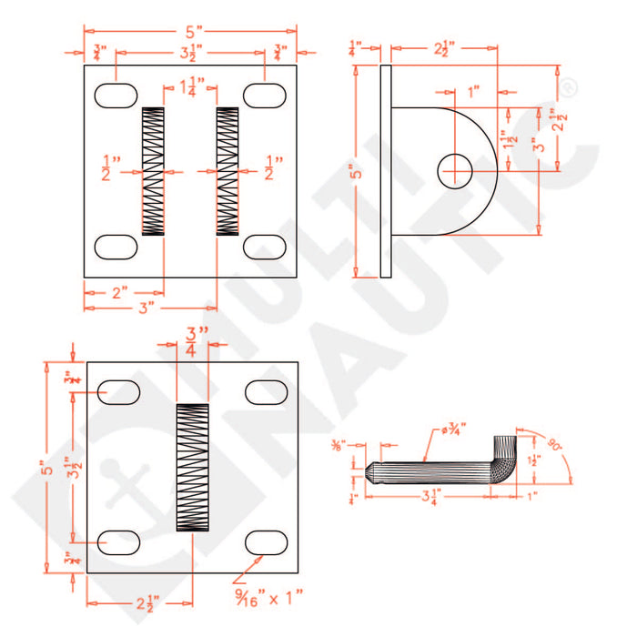 MultiNautic HD Floating Dock Steel Hinges (2-pack) - Aqua Gear Supply