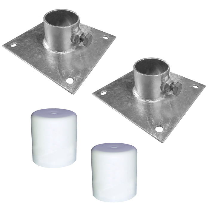 MultiNautic HDG Steel Base Plate w/ PVC Caps (2-Pack)