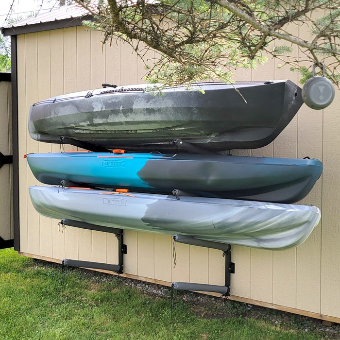 Shenandoah Kayak Storage | Outdoor Adjustable Rack | 4 Levels - Aqua Gear Supply