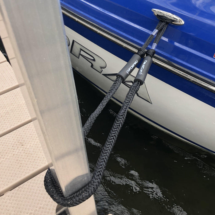 NautiCurl Bungee Boat Ropes - Shock Absorbing (2 Ropes)