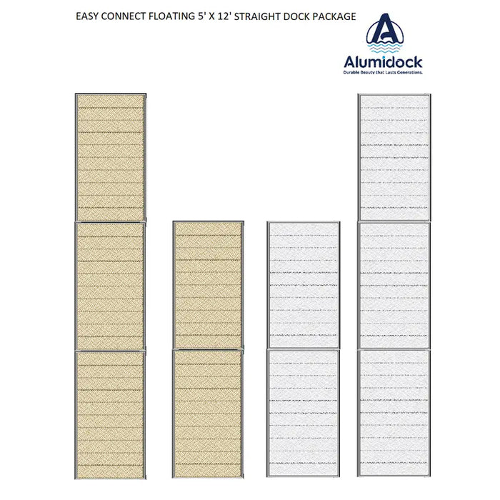 Alumidock Floating Straight Dock Package 5' x 12' (Copy) - Aqua Gear Supply