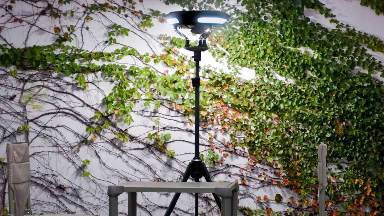 TRU De-LIGHT Multipurpose Singing Music Solar LED Light - Garden, Camping Portable Light, Strong Bluetooth Speaker / Main Light + 3 Independent Detachable Multi Mode Lights / Tripod+Carry Bag - Aqua Gear Supply