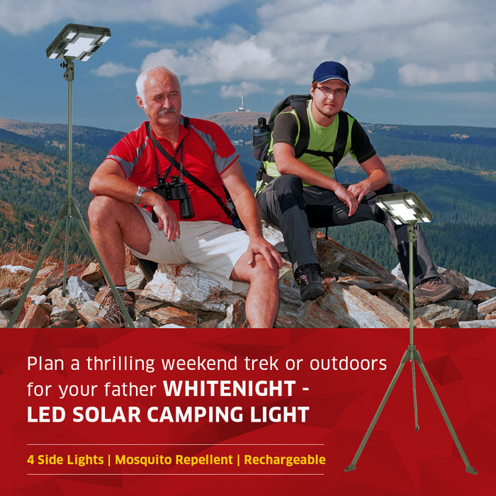 TRU De-LIGHT WHITENIGHT Multipurpose Solar / AC / DC - Garden, Camping Main Light + 3 Independent Detachable Multi Mode Side Lights / Tripod + Carrying Bag - Aqua Gear Supply