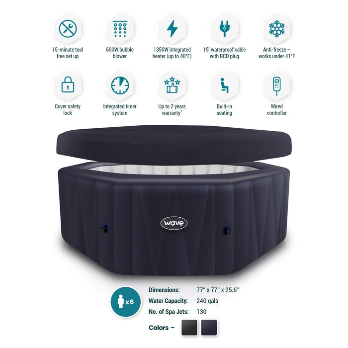 Aegean | 6-Person Inflatable Hot Tub | Octagon | Integrated Heater - Aqua Gear Supply