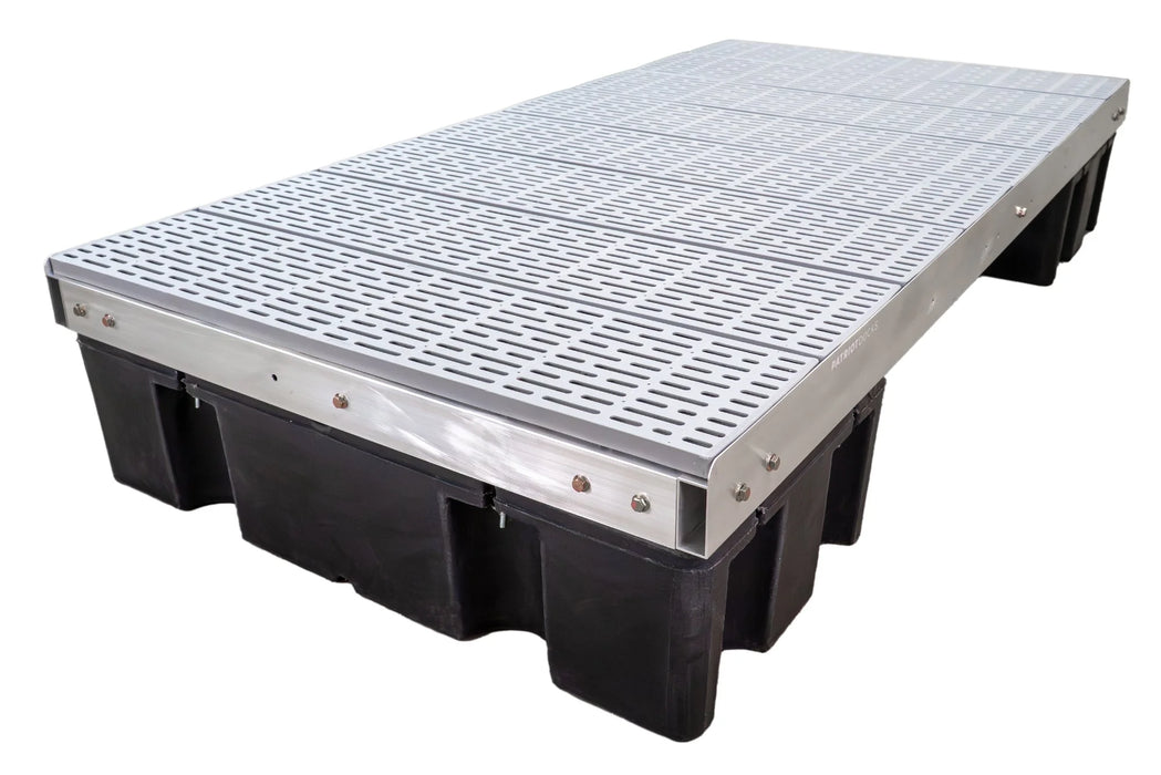 Patriot Docks Floating Platform w/ Gray Poly Decking on a white background