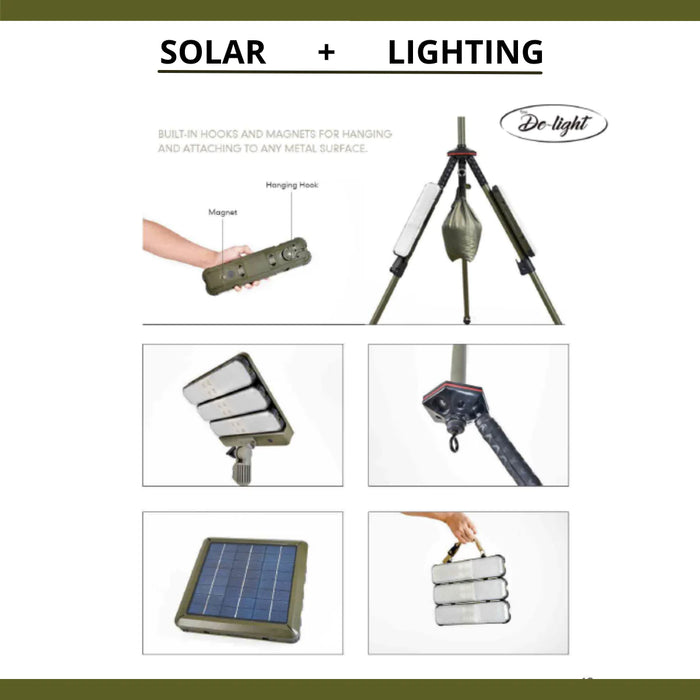 TRU De-LIGHT WORK & PLAY AT NIGHT Multi Configuration, Solar, LED High Lumen, Flood-Light (3450 Lumen Total) - Aqua Gear Supply