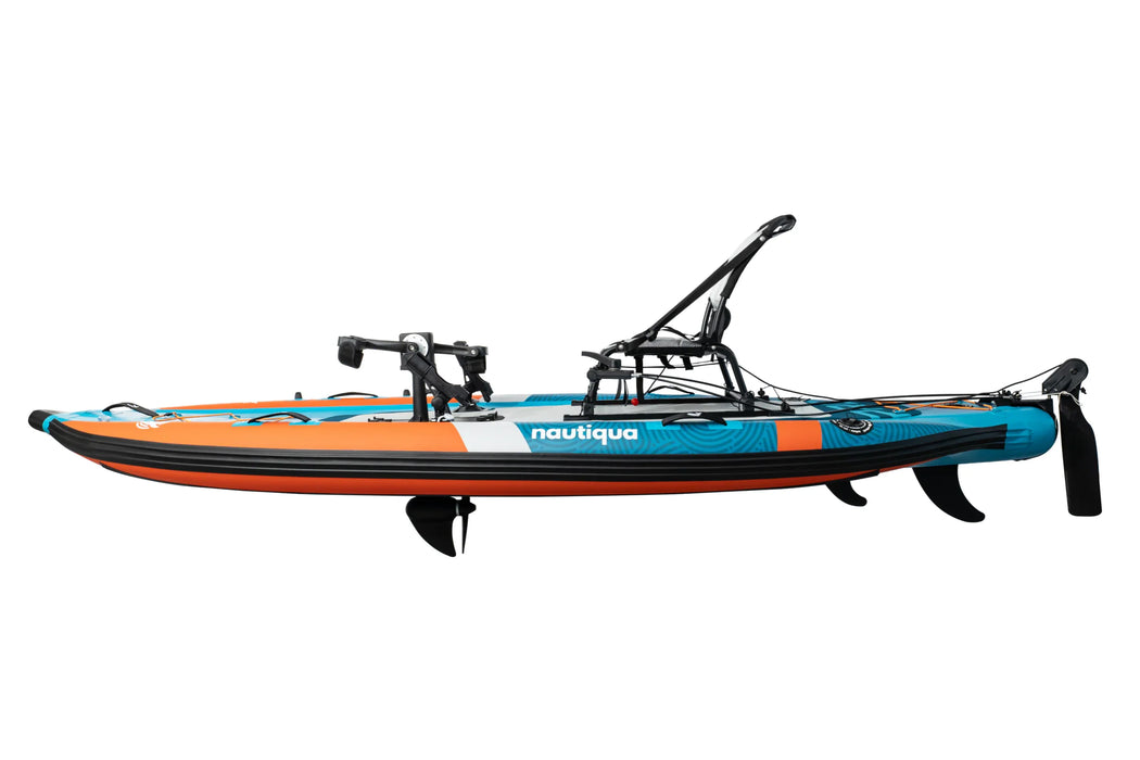 Colorful kayak with 'Nautique' branding on a white background