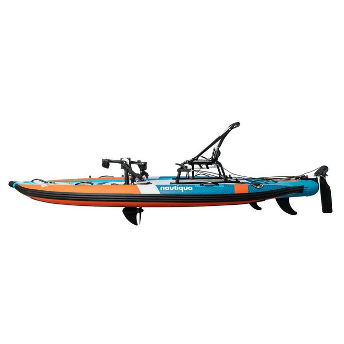 Colorful kayak with 'Nautique' branding on a white background