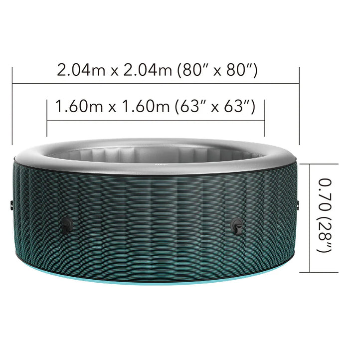 MSPA, STARRY, COMFORT SERIES, Inflatable Hot Tub & Spa, 138 Air Bubble System, LED, One Piece Quick Setup, Round - 6 Persons - Aqua Gear Supply 