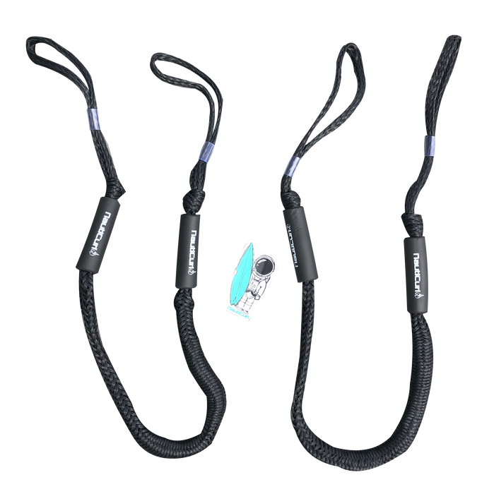 NautiCurl Bungee Boat Ropes - Shock Absorbing (2 Ropes)