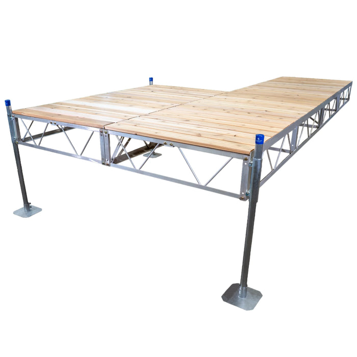 platform with metal frame on a white background