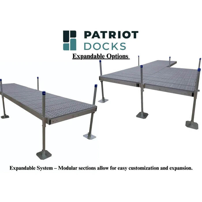 Patriot Docks expandable dock system on a white background