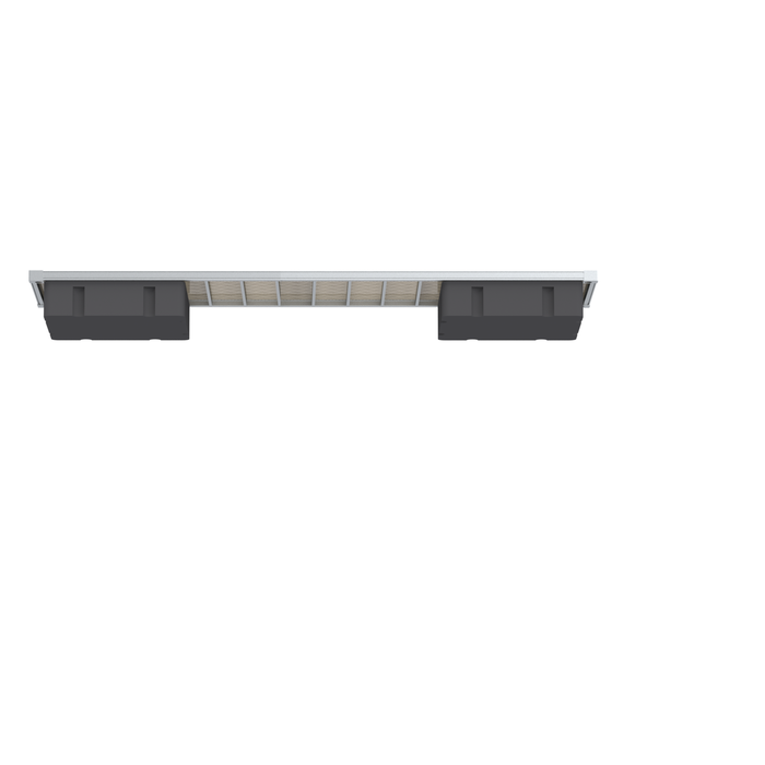 Solar panel with black brackets on a white background
