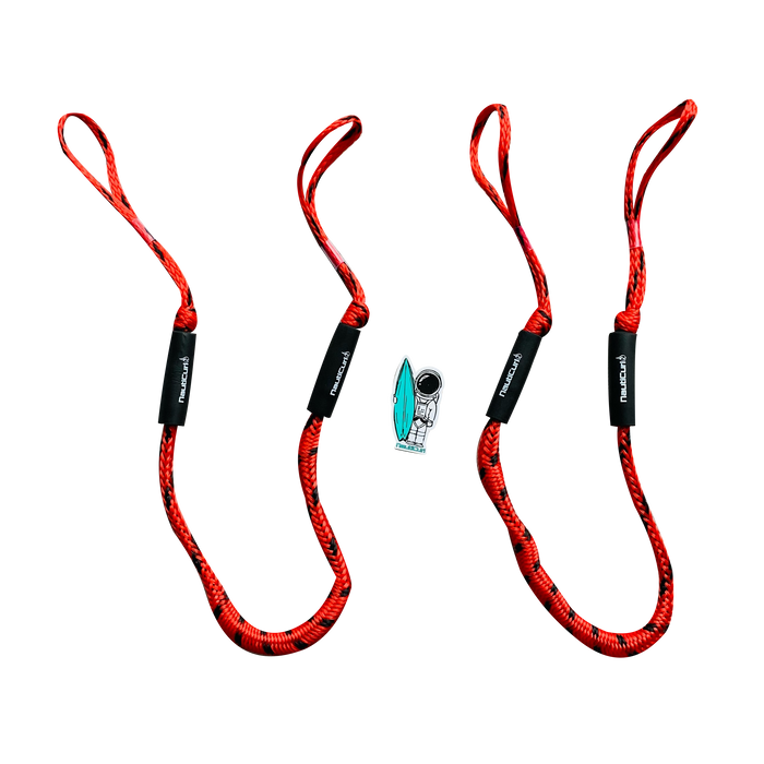 NautiCurl Bungee Boat Ropes - Shock Absorbing (2 Ropes)