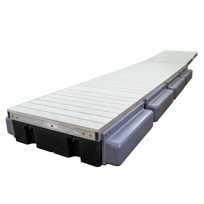Patriot Docks Premium Floating Dock w/ Gray Aluminum Decking on a white background