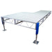Stage platform with blue riser on a white background