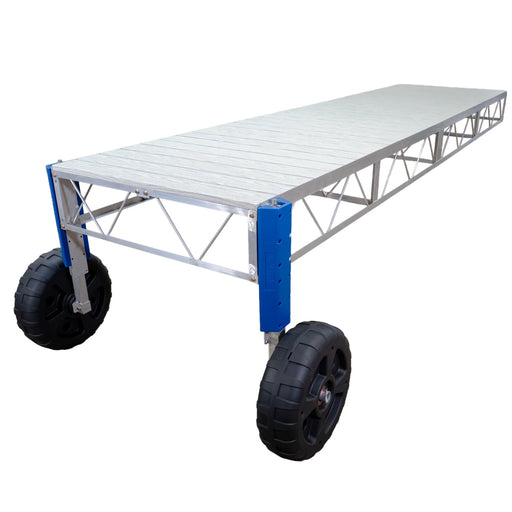 Metal platform cart with large wheels on a white background