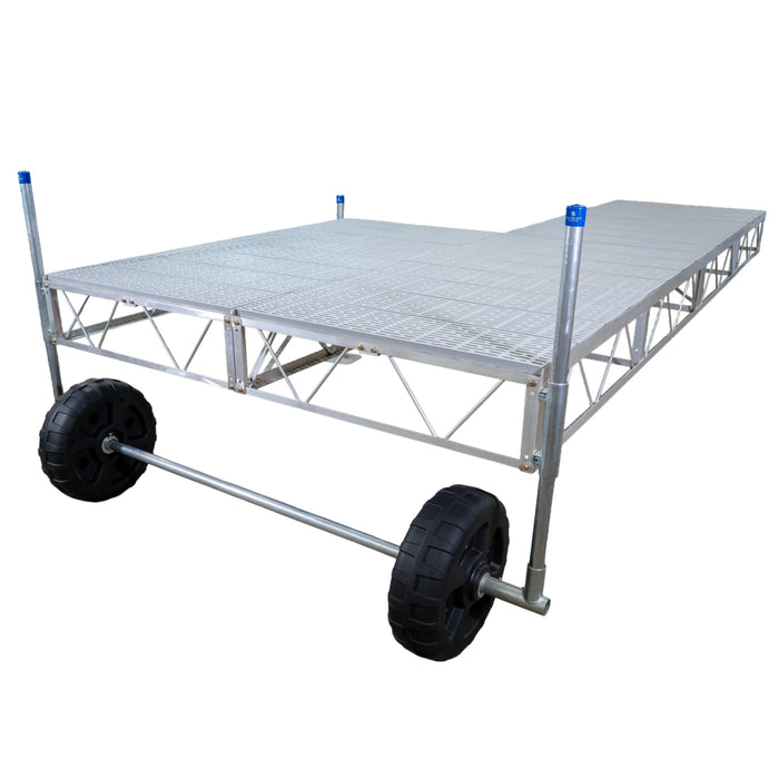 Portable stage platform with wheels on a white background