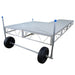 Portable stage platform with wheels on a white background