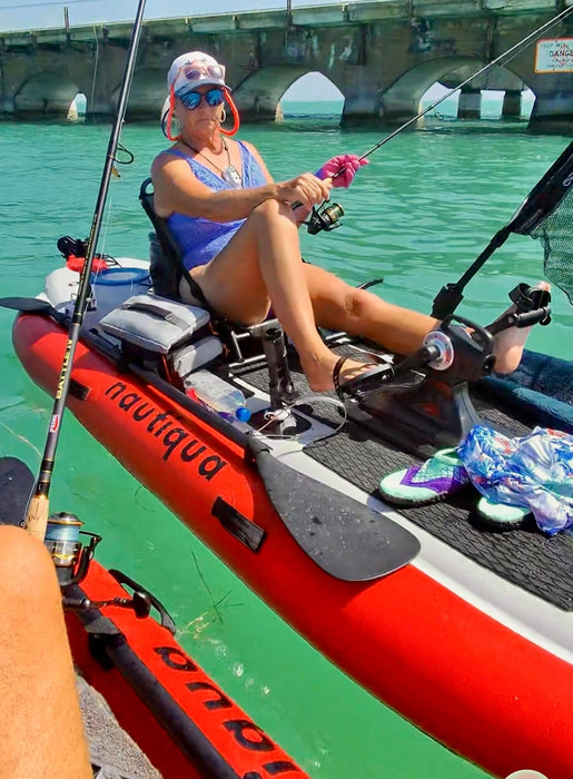 Nautiqua | ARUBA | Deluxe Paddleboard Fishing Pedal Kayak | Red - Aqua Gear Supply