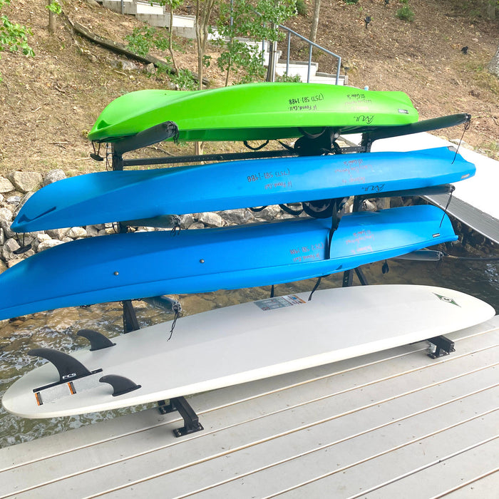 Chesapeake Kayak Storage | Adjustable Dock Rack | Over The Water | 4 Levels - Aqua Gear Supply