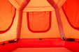 Orange inflatable tent interior