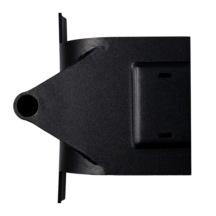 Black metal bracket on a white background