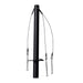 Black metal pole with hooks on a white background