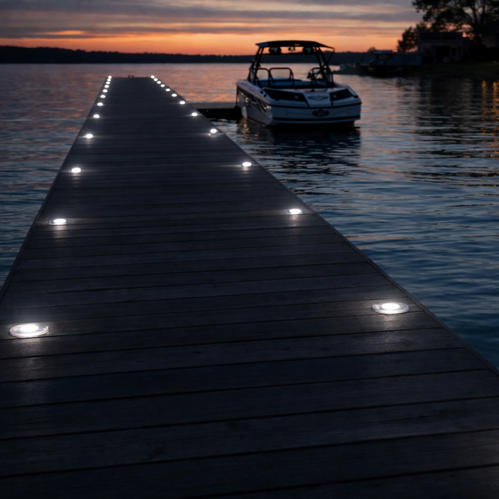 LED Dock & Deck Pods - Solar Powered Light Dots - Aqua Gear Supply