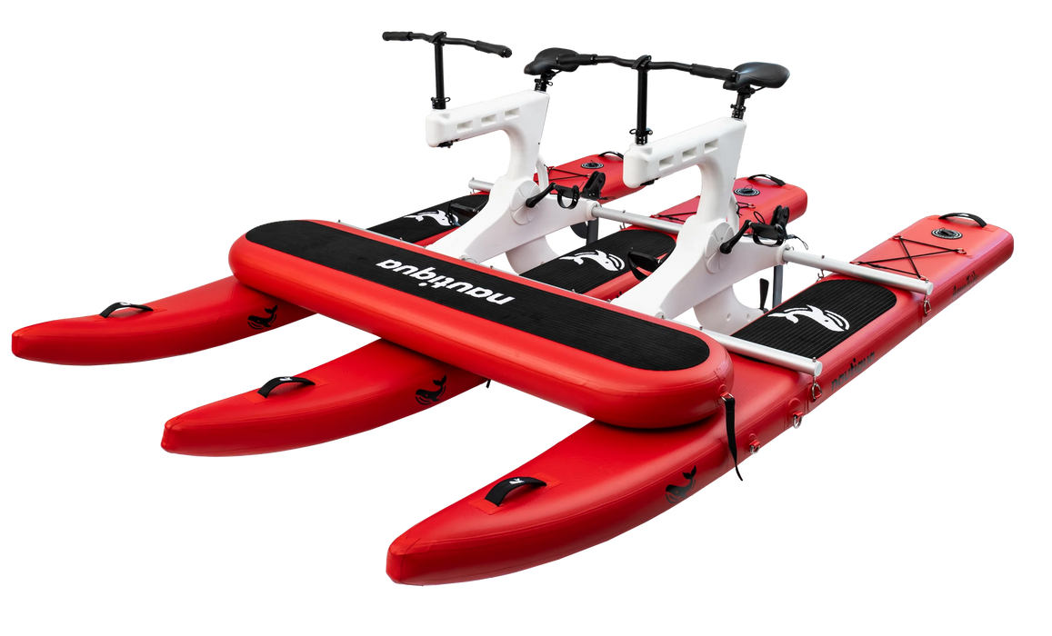 Red and white hydrofoil with 'embeyou' branding