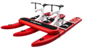 Red and white hydrofoil with 'embeyou' branding