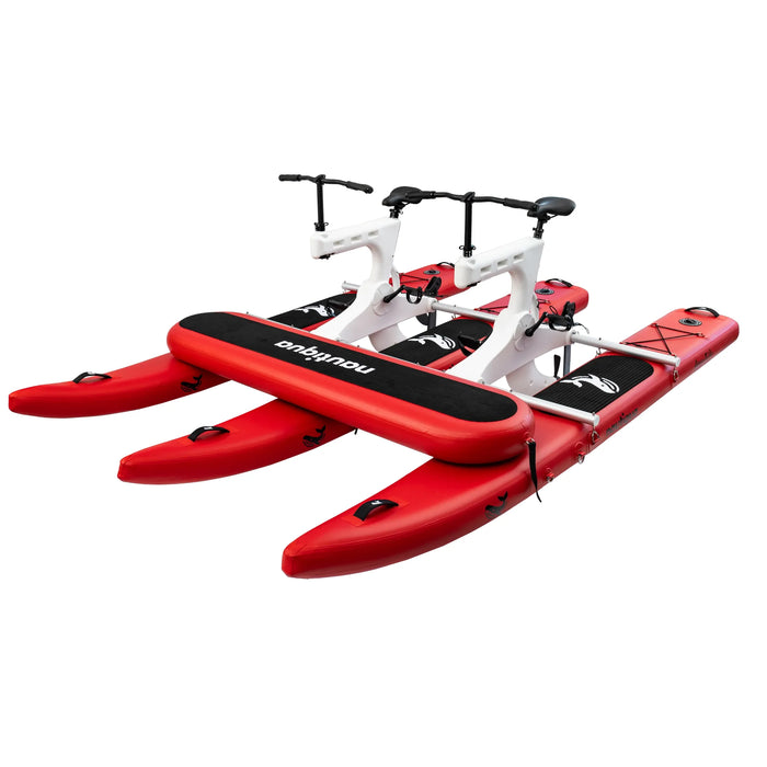 Red and white hydrofoil with 'embeyou' branding
