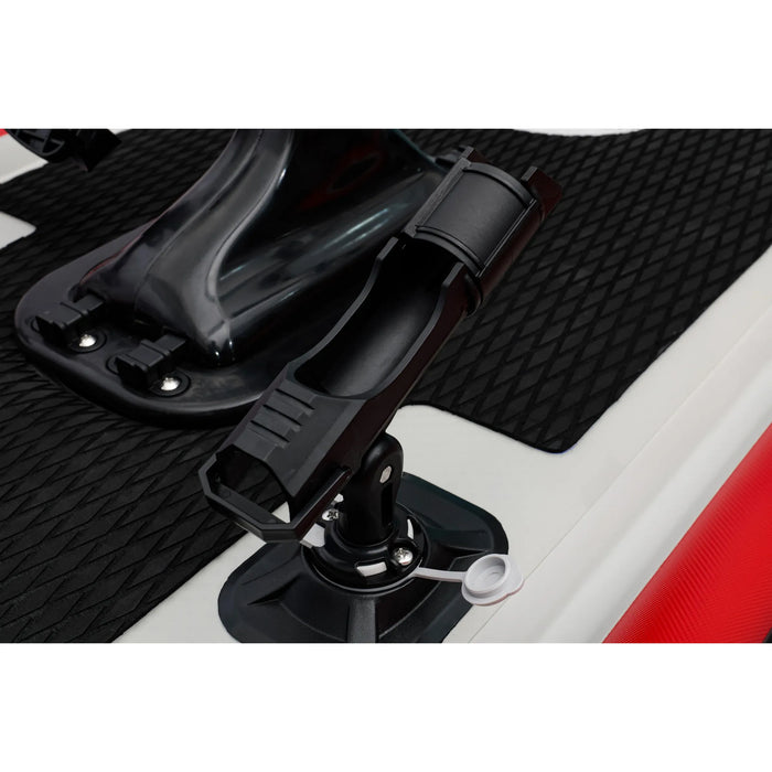 Close-up of a car seat belt buckle and strap on a vehicle interior.