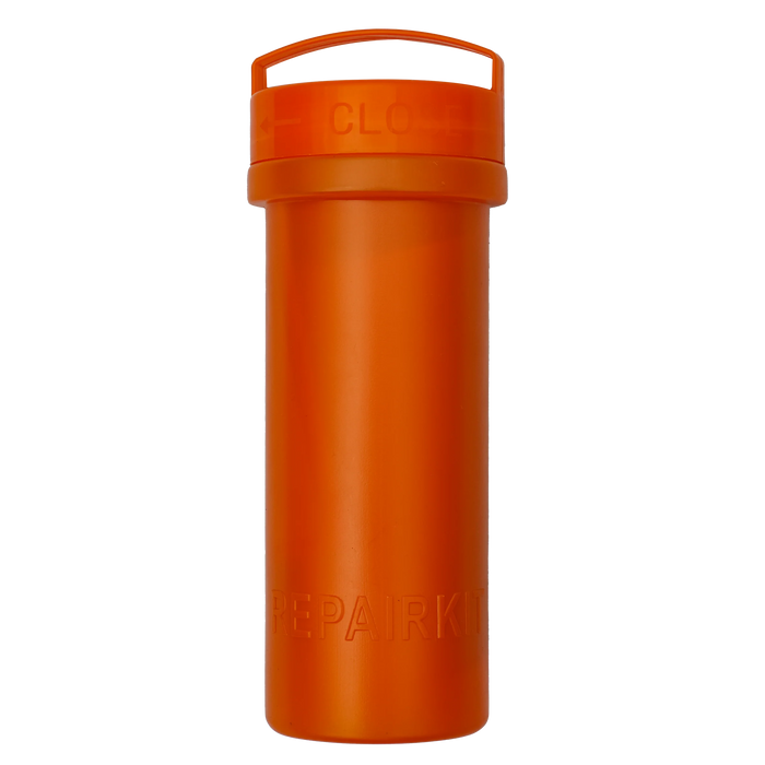 Orange water bottle with a handle