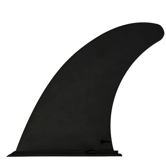 Black surfboard fin on a white background