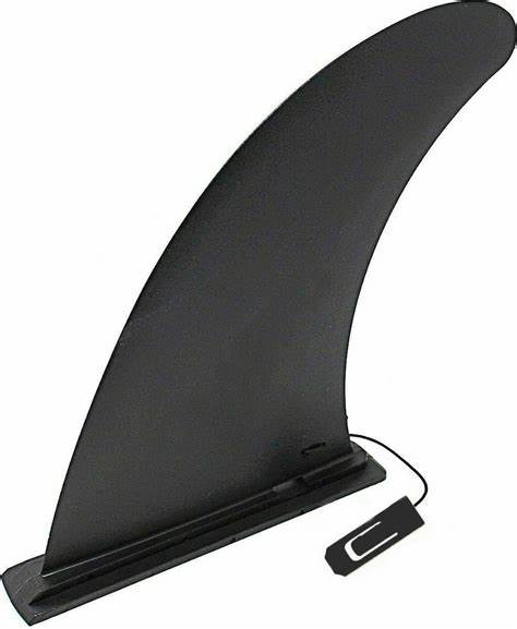 Black surfboard fin on a white background