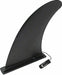 Black surfboard fin on a white background