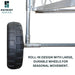 Metal ladder with large durable wheel on a white background, featuring Patriot Docks branding.