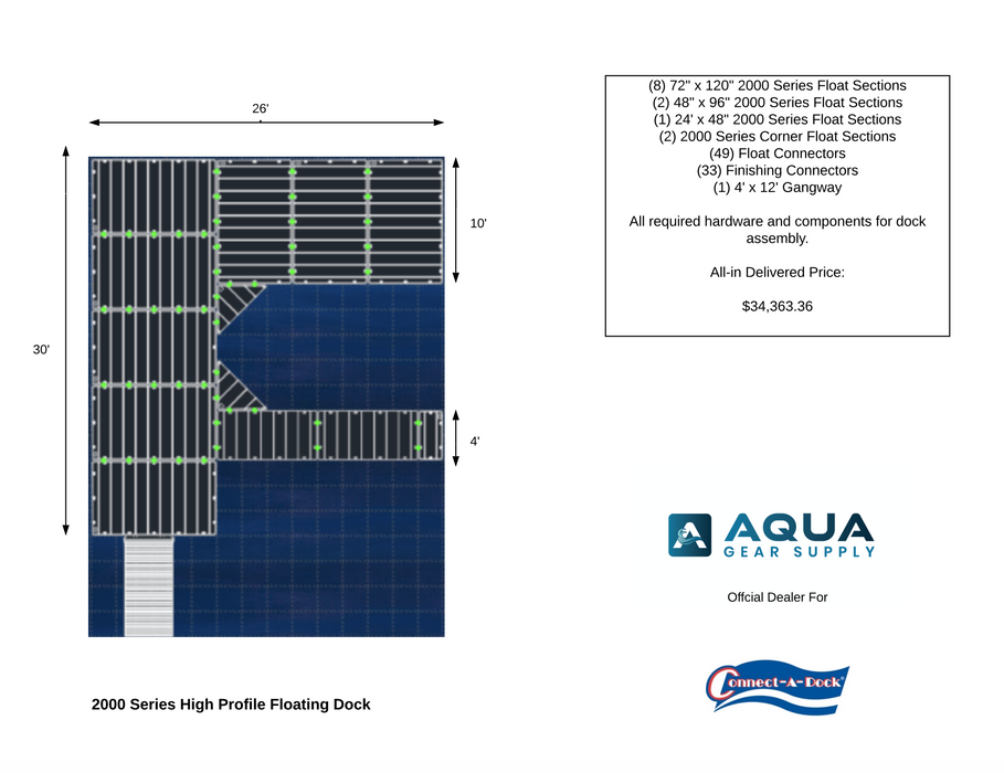 2000 Series F Shaped Custom Floating Dock