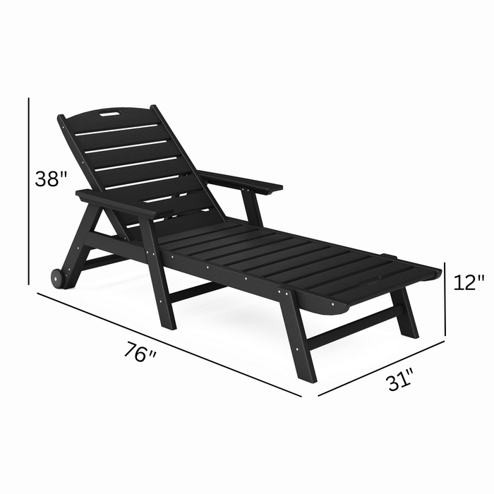 SoPoly Flat Chaise Lounge - Aqua Gear Supply