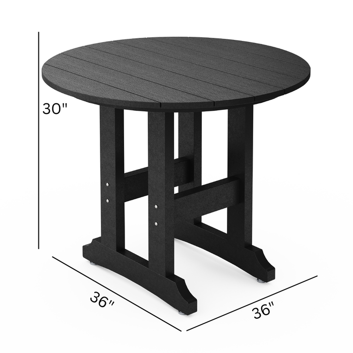 SoPoly 36" Round Dining Table - Aqua Gear Supply
