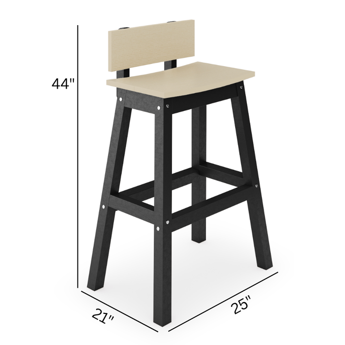 Saddle Bar Stool w/ Back